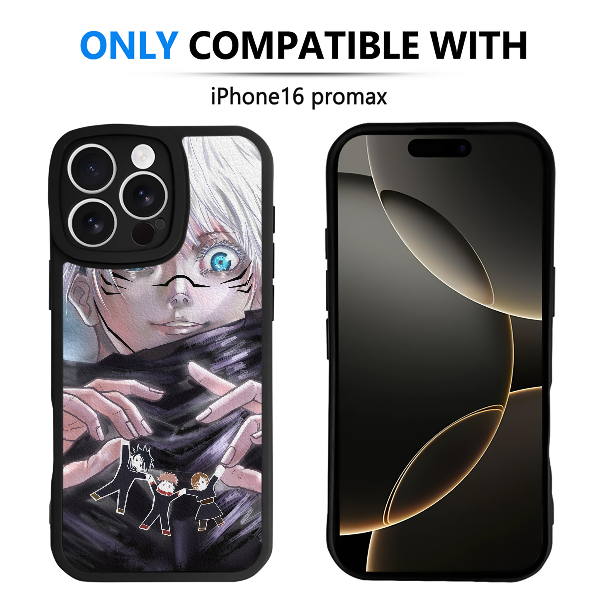 （画像用） 呪術廻戦 Jujutsu Kaisen 【iPhone 16シリーズ対応】シリコンスマホケース（レザー調） 材質：シリコン